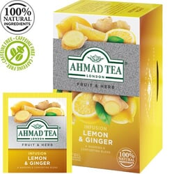 Tēja Ahmad, zāļu, citrons un ingvers, folija konvertos, 20 gab.