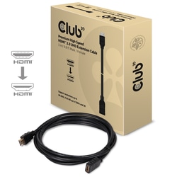 Video kabelis Club3D HDMI - HDMI 2.0, pagarinātājs, 3m, melns