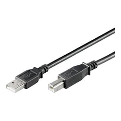 USB kabelis Goobay USB-A - USB-B, 2.0, 2.5W, 1.8m, melns