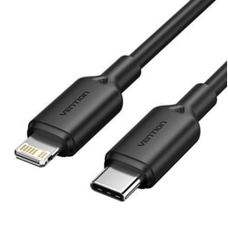 USB kabelis Vention USB-C - Lightning, 3A, 2m, melns