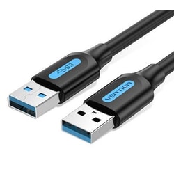 USB kabelis Vention USB-A - USB-A, 3.2 Gen 1, 2A, 50cm, melns