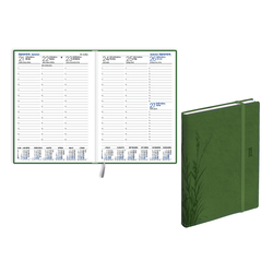 Kalendārs-dienasgr. Prestige, soft, mākslīgā āda,zaļš, Eko (20060307)
