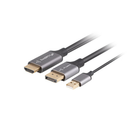 Video kabelis Lanberg HDMI 2.0 - DisplayPort 1.2, 1.8m, melns