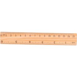 Lineāls 15 cm, koka, Centrum