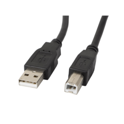 USB kabelis Lanberg USB-A - USB-B, 2.0, 1.8m, melns