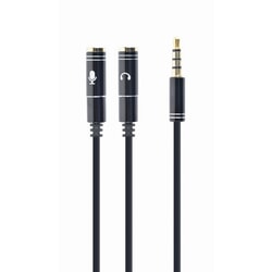 Audio adapteris Gembird 3.5mm - 2x3.5mm, 20cm, melns