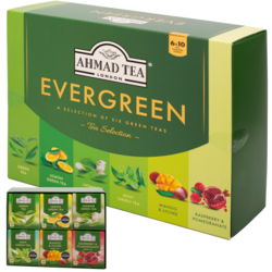 Tēja Ahmad, zaļā, evergreen selection, izlase, folija konvertos, 60 gab.