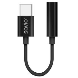 Audio adapteris Savio 3.5mm - USB-C 3.1, 12cm, melns