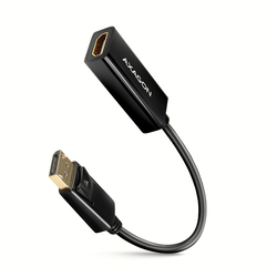 Video adapteris Axagon DisplayPort 1.2 - HDMI 1.4b, 18cm, melns