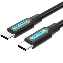 USB kabelis Vention USB-C - USB-C, 2.0, PD 60W, 1m, melns