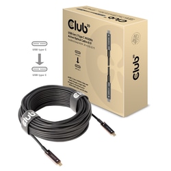 USB kabelis Club3D AOC USB-C - USB-C, 3.2 Gen 2, 4K60Hz, 20m, melns