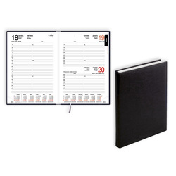Kalendārs-dienasgr. Manager, mākslīgā āda, melns