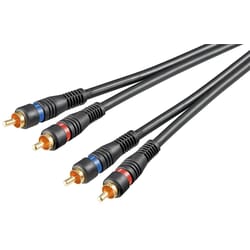 Audio kabelis Goobay 2xRCA - 2xRCA, 1.5m, melns