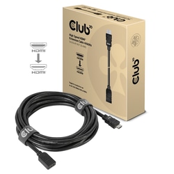 Video kabelis Club3D HDMI - HDMI 2.0, pagarinātājs, 5m, melns