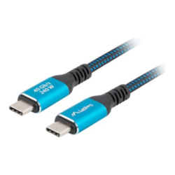 USB kabelis Lanberg USB-C - USB-C, USB4, PD 240W, 8K60Hz, 1.5m, zils