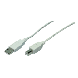 USB kabelis Logilink USB-A - USB-B, 2.0, 2.5W, 5m, pelēks