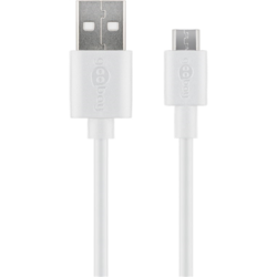 USB kabelis Goobay USB-A - Micro USB, 2.0, 5W, 1m, balts
