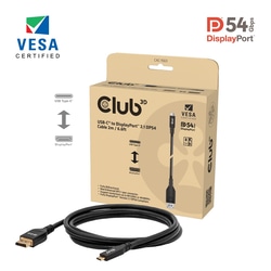 Video kabelis Club3D USB-C - DisplayPort 2.1, 2m, melns
