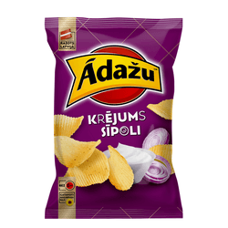 Čipsi Ādažu, krējums un sīpoli, 130g