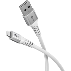 USB kabelis Goobay USB-A - Lightning, 12W, 1m, balts
