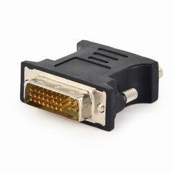 Video adapteris Gembird DVI-I (24+5) - SVGA, melns