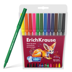 Flomāsteri 12 krāsas, viegli nomazgājami, Erich Krause Safari Ultra Washable