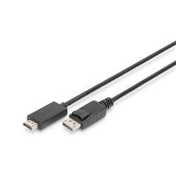 Video kabelis Digitus DisplayPort 1.2 - HDMI 2.0, 2m, melns