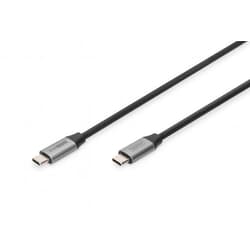USB kabelis Digitus USB-C - USB-C, 3.2 Gen 1, PD 60W, 4K60Hz, 1m, melns