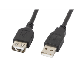 USB kabelis Lanberg USB-A, 2.0, pagarinātājs, 3m, melns