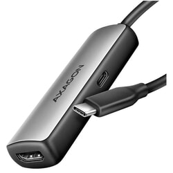 Video adapteris Axagon USB-C - HDMI 2.1, PD 3.0 100W, 16cm, pelēks