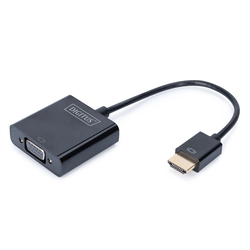 Video adapteris Digitus HDMI - VGA, melns