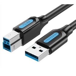 USB kabelis Vention USB-A - USB-B, 3.2 Gen 1, 3m, melns