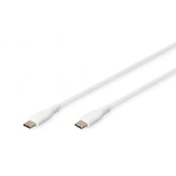 USB kabelis Digitus USB-C - USB-C, 2.0, PD 60W, 1m, balts