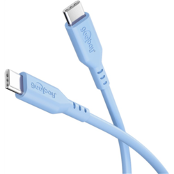 USB kabelis Goobay USB-C - USB-C, 2.0, PD 60W, 1.5m, zils