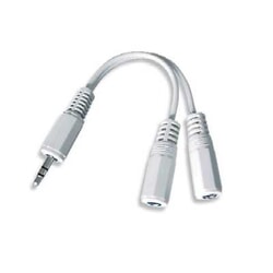 Audio kabelis Gembird 3.5mm - 2x3.5mm, 10cm, balts