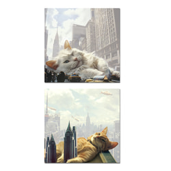 Līmlapiņas 75x75mm, Big City Cats, 50lp, Erich Krause