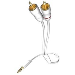 Audio kabelis Inakustik 3.5mm - 2xRCA, 50cm, balts