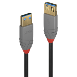 USB kabelis Lindy USB-A, 3.2 Gen 1, pagarinātājs, 2m, melns