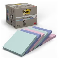 Līmlapiņas 76x76mm, asorti, 6x100lp, Post-it Recycled