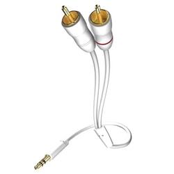 Audio kabelis Inakustik 3.5mm - 2xRCA, 7.5m, balts