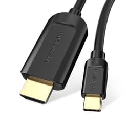 Video kabelis Vention USB-C - HDMI 1.4, 1.5m, melns