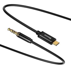 Audio kabelis Baseus 3.5mm - USB-C, 1.2m, melns