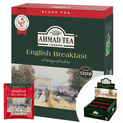 Melnā tēja Ahmad, English breakfast, 100 gab.