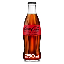 Atspirdzinošais dzēriens Coca Cola Zero, 250ml, stikla pudelē