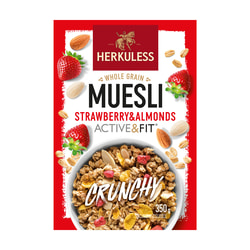 Sausās brokastis, musli, A&F ar zemenēm un mandelēm, Herkuless, 350g