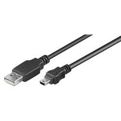 USB kabelis Goobay USB-A - Mini USB, 2.0, 2.5W, 1.8m, melns
