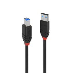 USB kabelis Lindy USB-A - USB-B, 3.2 Gen 1, 10m, melns
