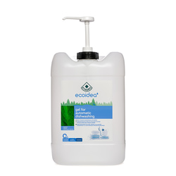 Trauku mazgāšanas un skalošanas želeja trauku mazgājamām mašīnām, Ecoidea, Kvadro, 20L
