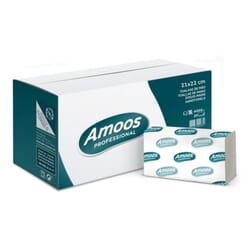 Papīra dvieļi – salvetes Amoos, V-fold, H3, 2 slāņi, 142 loksnes, balta, 20 pac./iep.