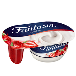 Jogurts krēmveida, ar zemenēm, Fantasia, 118 g